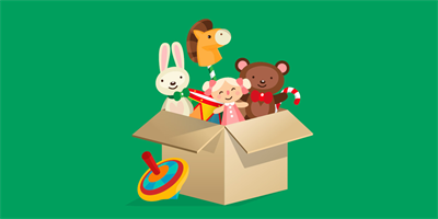 Spielzeugflohmarkt - Spielzeuge in Box