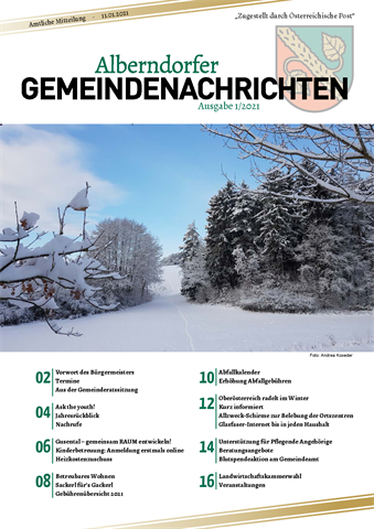 Titelblatt Gemeindenachrichten Ausgabe 1/2021